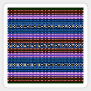 Native American Traditional Ethnic Tribal Indian Blanket Motif Pattern Blue Sticker